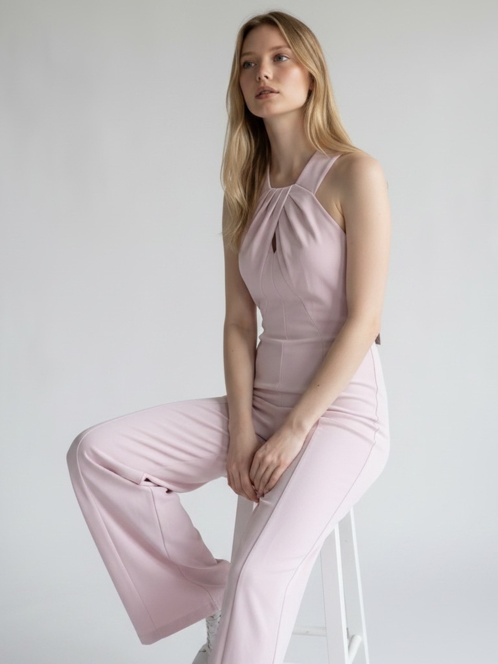 🔥FINAL SALE🔥 Calvin Klein Sleeveless Pink Halter Jumpsuit